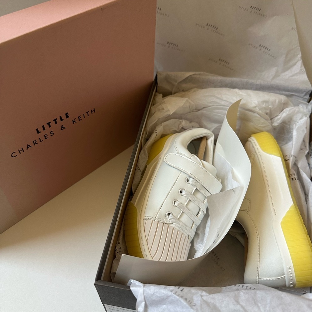 Charles & Keith White and Yellow Sneakers